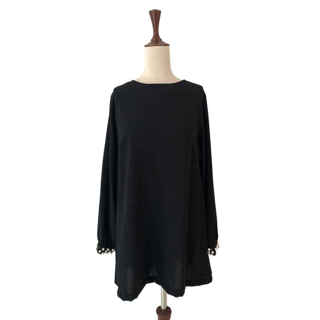 H&M Black Tunic with Pearls | Gently Used |