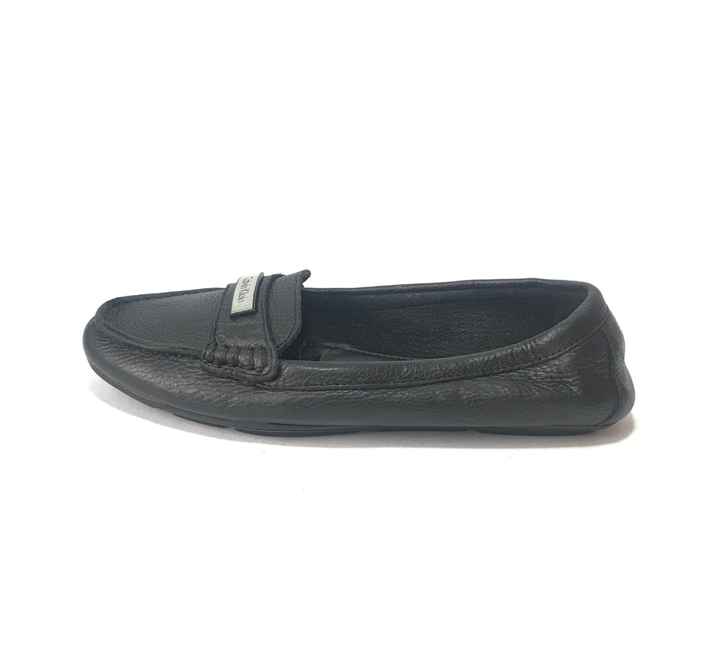 Calvin Klein Black Leather Loafers | Pre Loved |