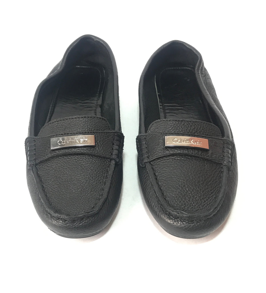 Calvin Klein Black Leather Loafers | Pre Loved |
