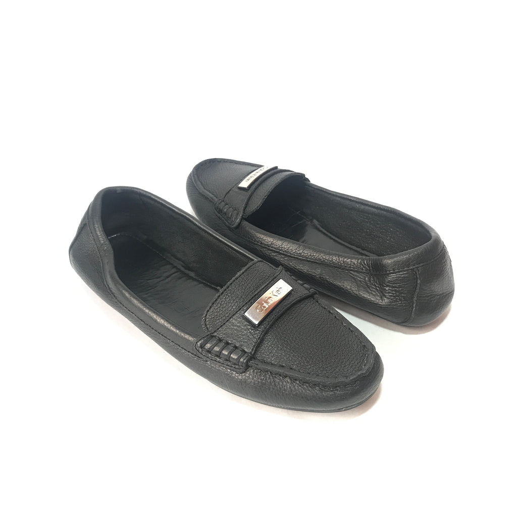 Calvin Klein Black Leather Loafers | Pre Loved |