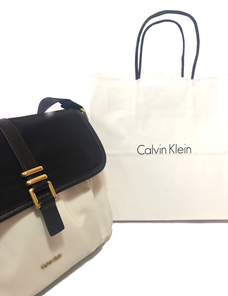Calvin Klein Black & White Cross Body Satchel | Brand New | - Secret Stash