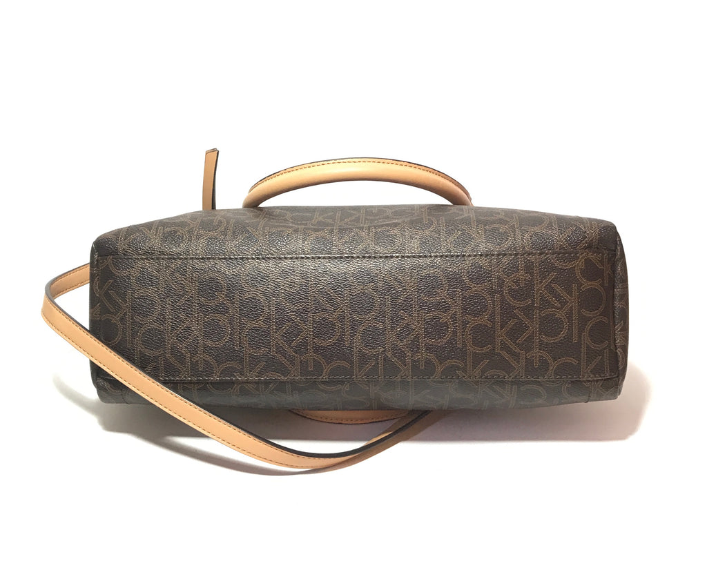 Calvin Klein Coated Canvas Monogram Brown Bag | Gently Used |
