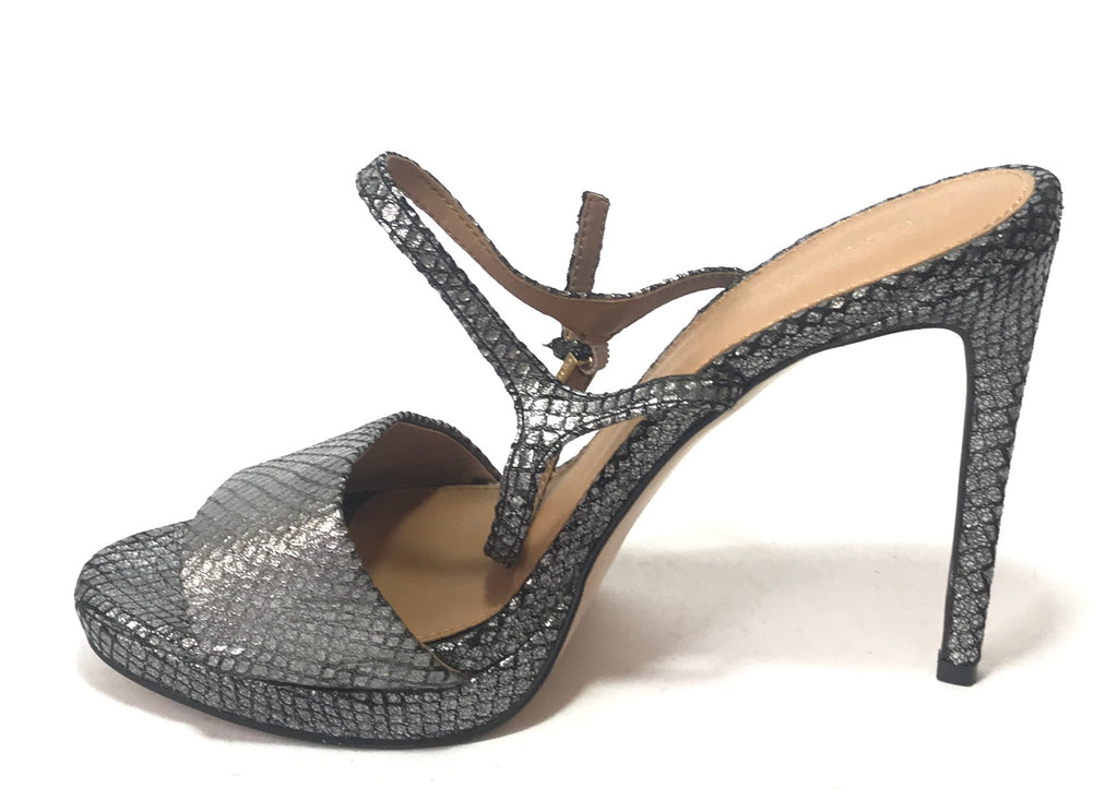 Calvin Klein Metallic Grey Snakeskin Heels | Like New |