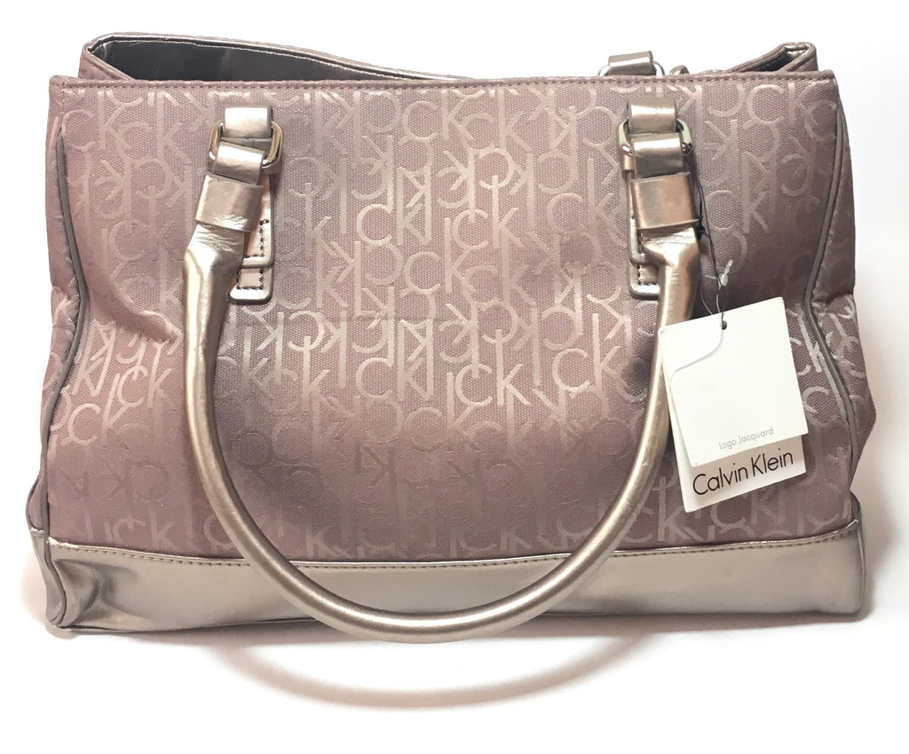 Calvin Klein Purple/Beige Monogram Jacquard Tote | Brand New | - Secret Stash