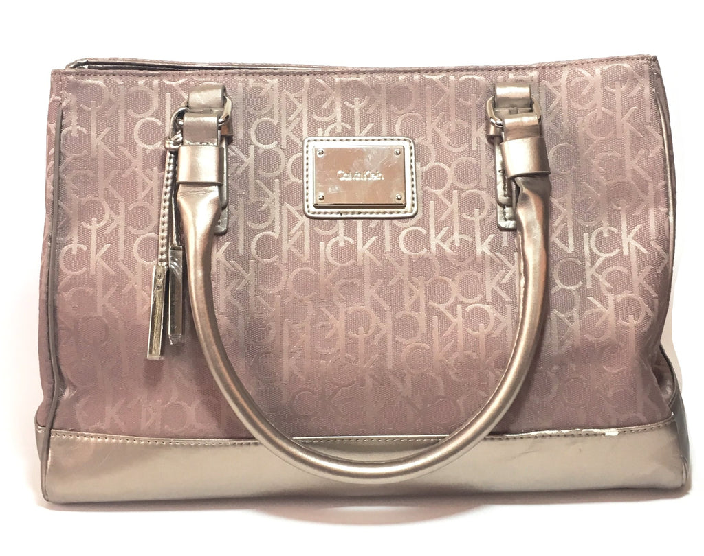 Calvin Klein Purple/Beige Monogram Jacquard Tote | Brand New | - Secret Stash