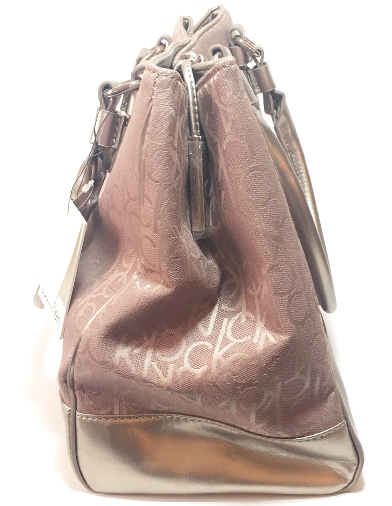 Calvin Klein Purple/Beige Monogram Jacquard Tote | Brand New | - Secret Stash