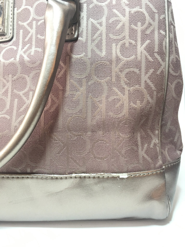 Calvin Klein Purple/Beige Monogram Jacquard Tote | Brand New | - Secret Stash