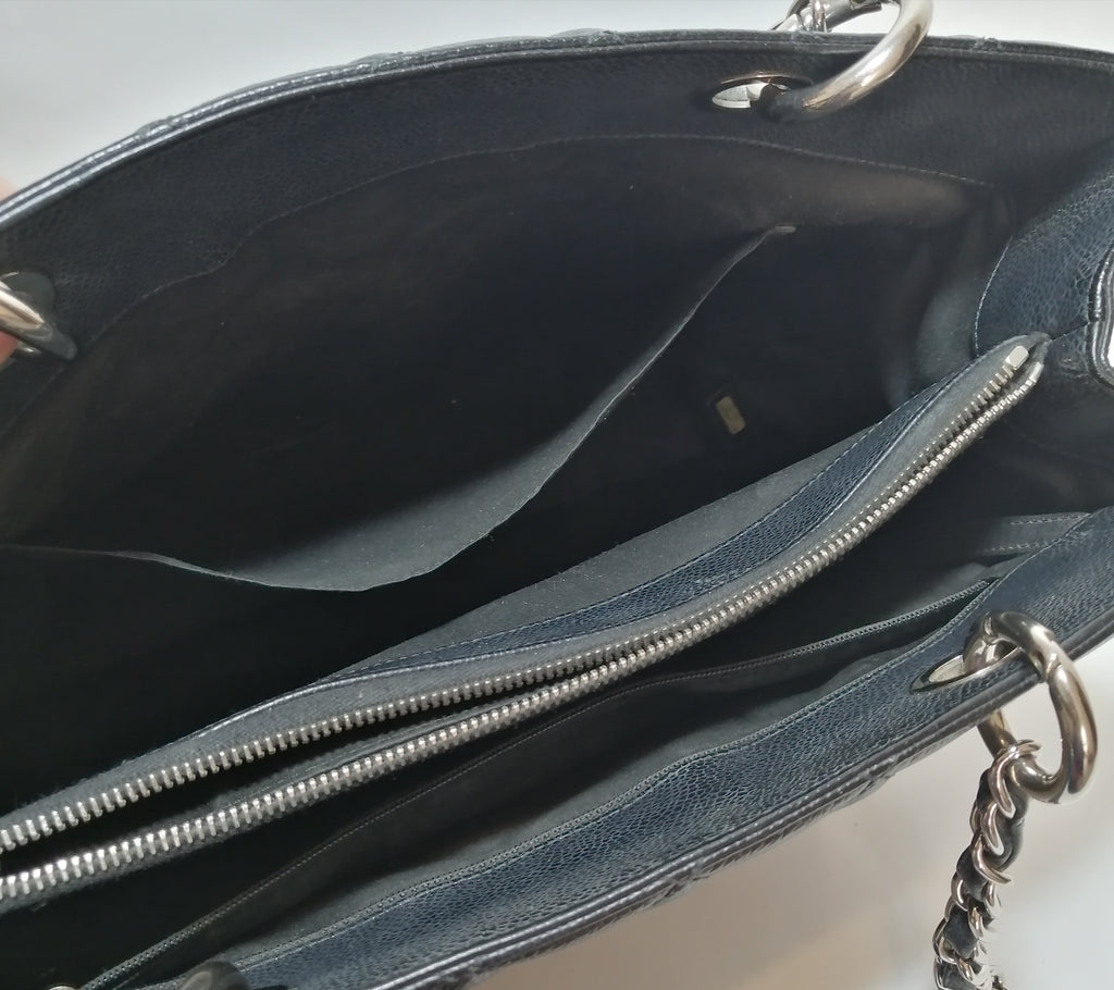 Chanel Black Caviar Leather Grand Shopping Tote Bag | Pre Loved ...