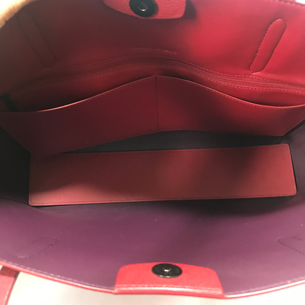 Charles & Keith Maroon Leather Shopping Tote | Like New |