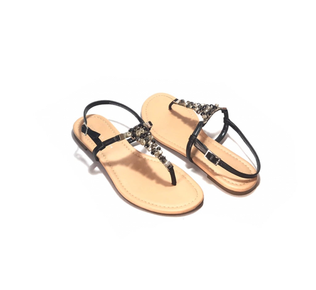 Charles & Keith Black Rhinestone Flats | Like New | - Secret Stash