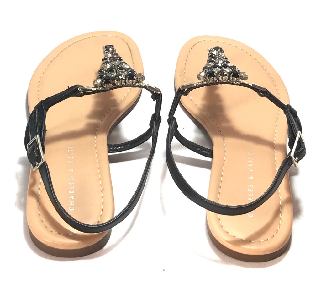 Charles & Keith Black Rhinestone Flats | Like New | - Secret Stash
