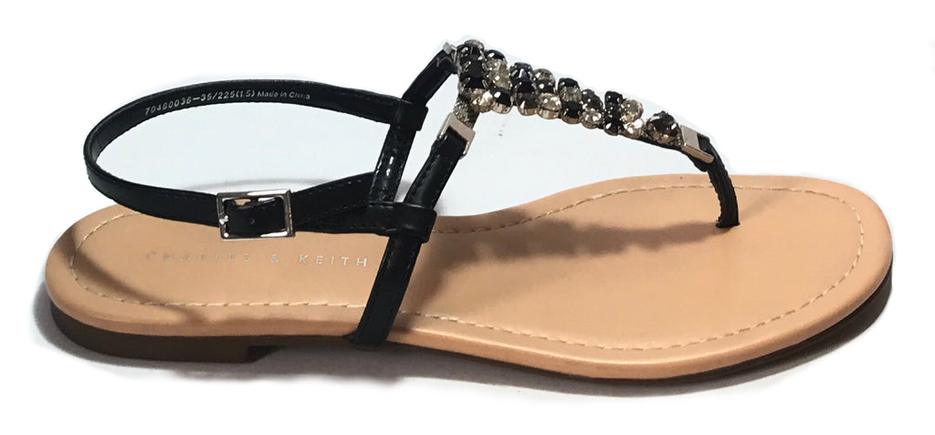 Charles & Keith Black Rhinestone Flats | Like New | - Secret Stash