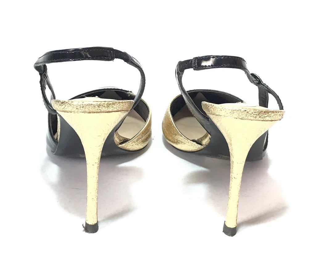 Charles & Keith Black & Gold Pointed Heels | Gently Used | - Secret Stash