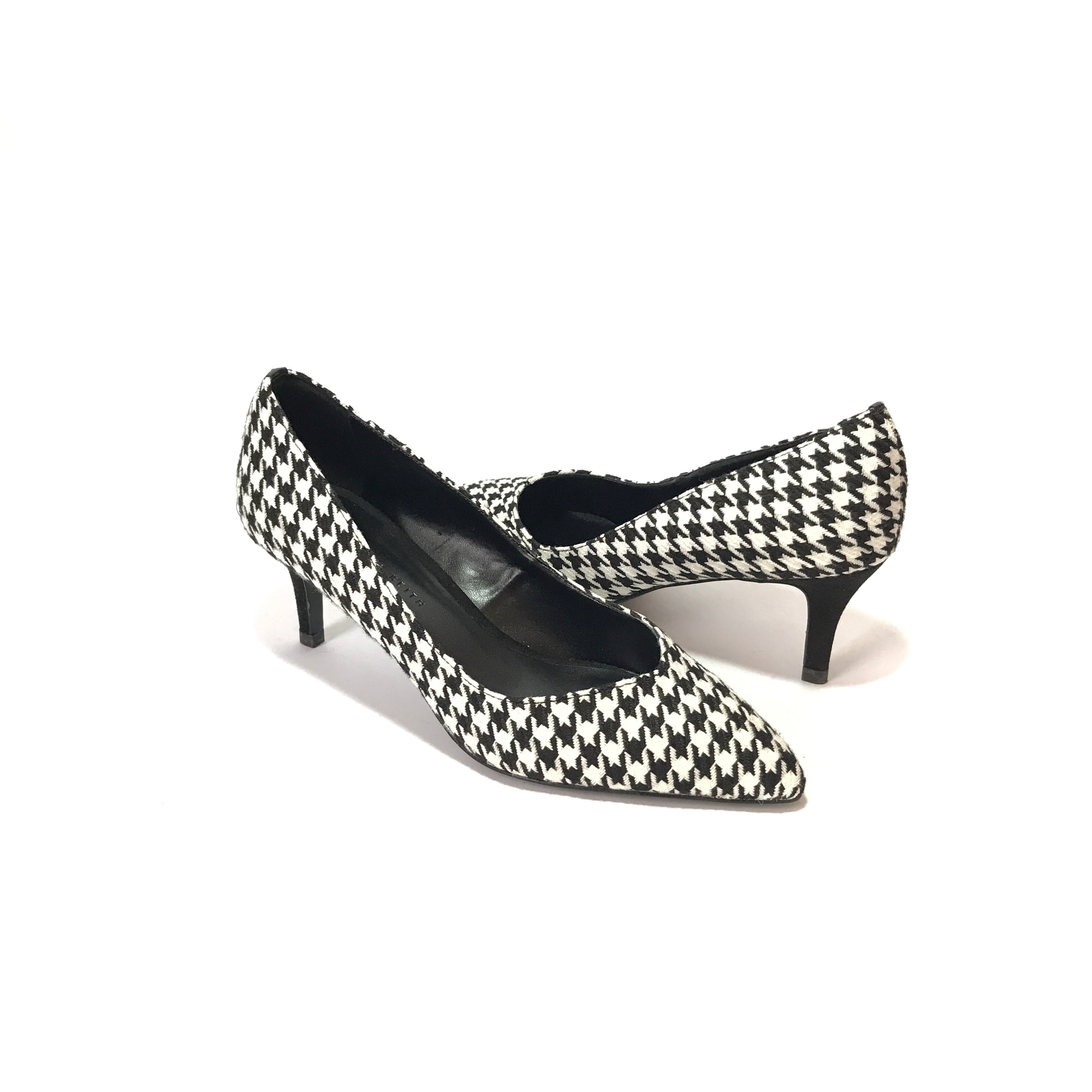 Charles Keith Black White Houndstooth Pumps Brand New