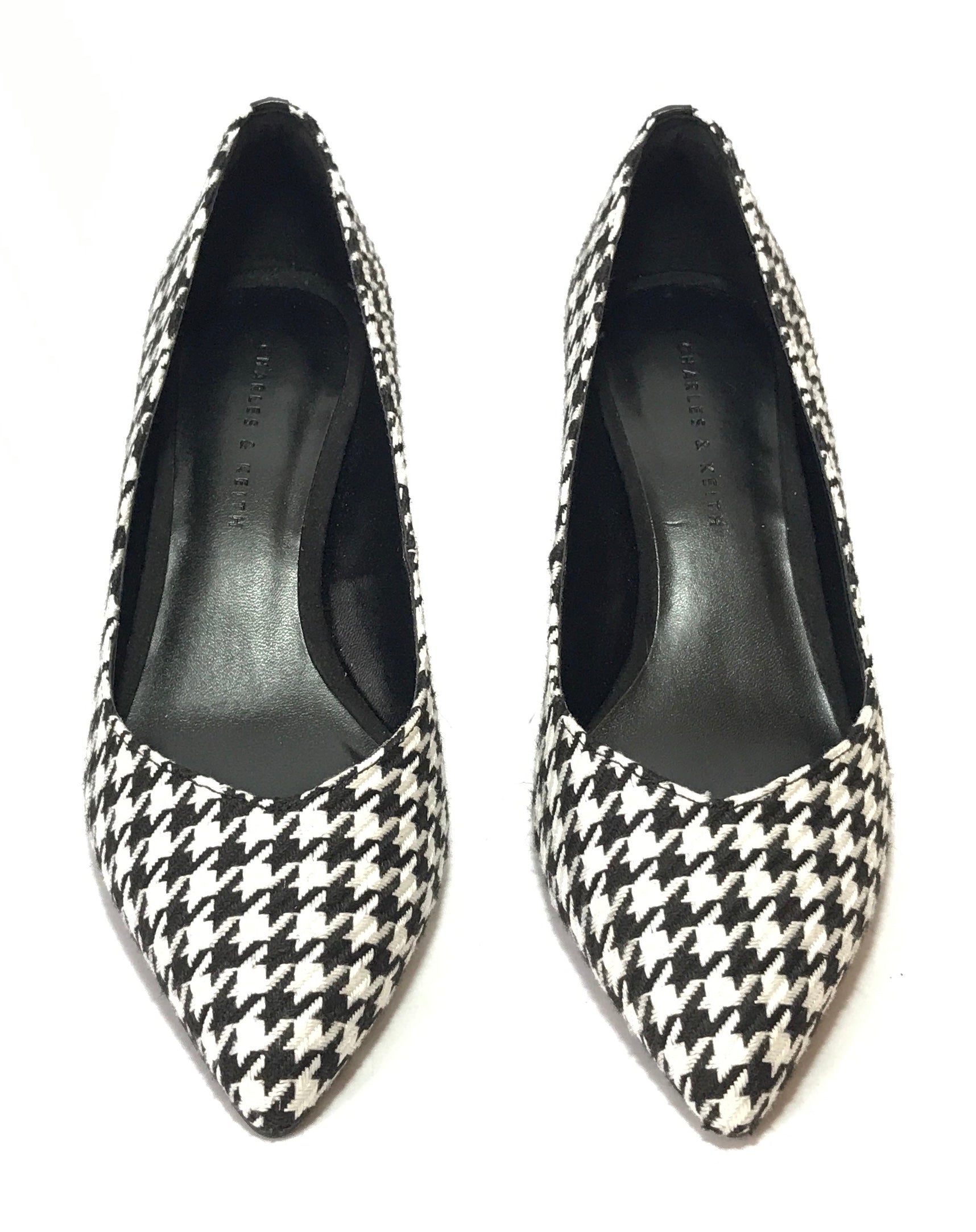 Charles Keith Black White Houndstooth Pumps Brand New Secret Stash
