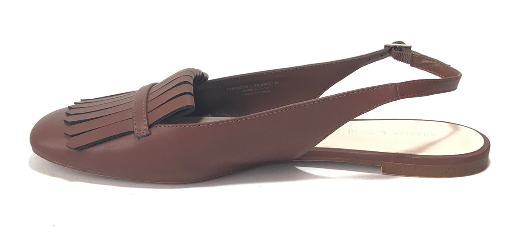 Charles & Keith Brown Leather Fringe Mules | Gently Used |