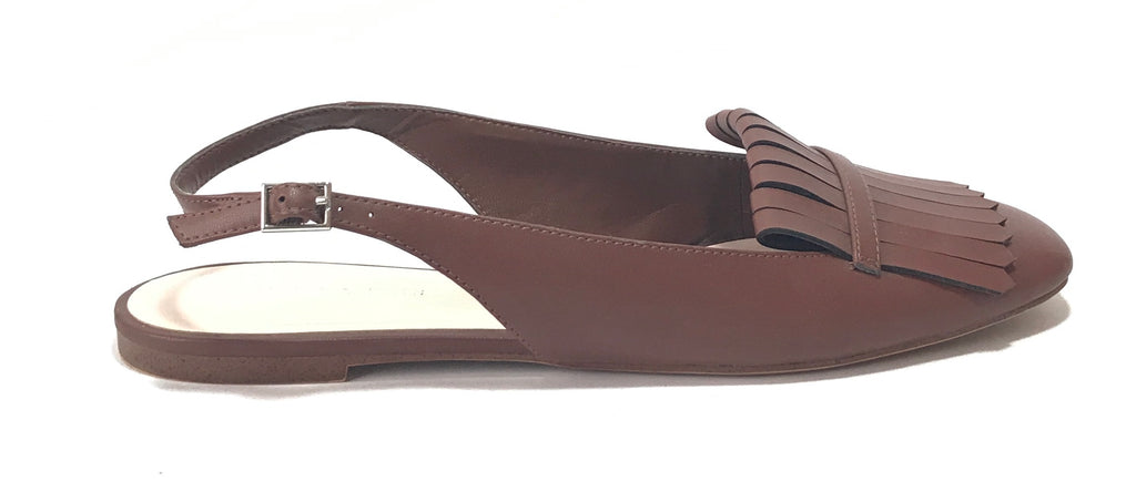Charles & Keith Brown Leather Fringe Mules | Gently Used |