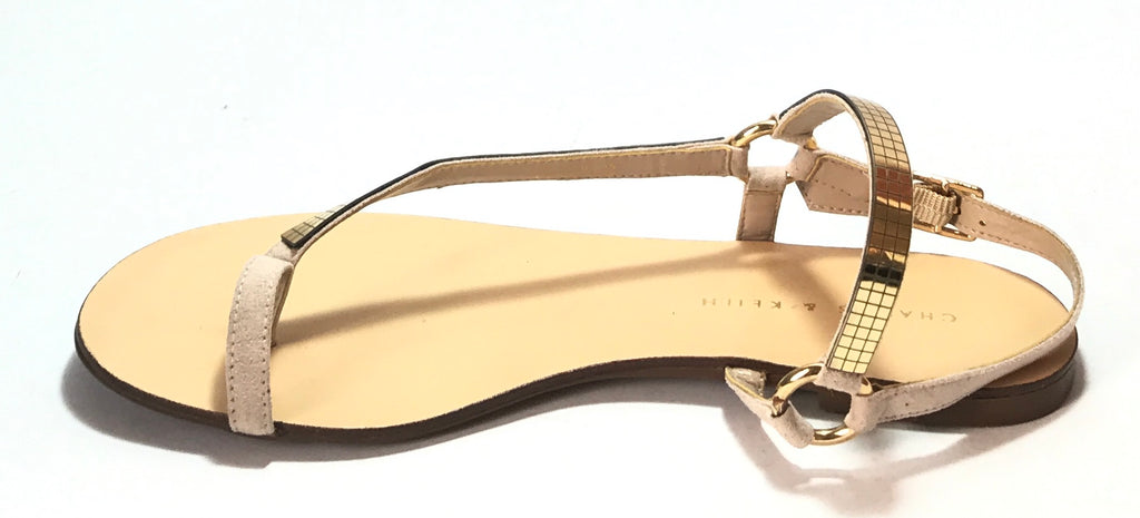 Charles & Keith Gold & Nude Flats | Pre Loved | - Secret Stash