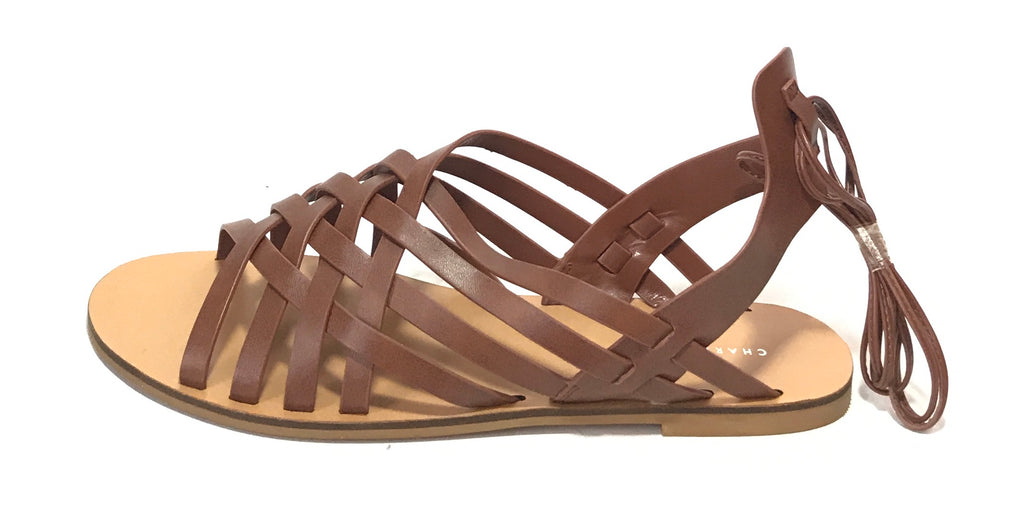 Charles & Keith Tan Leather Gladiator Sandals | Brand New |