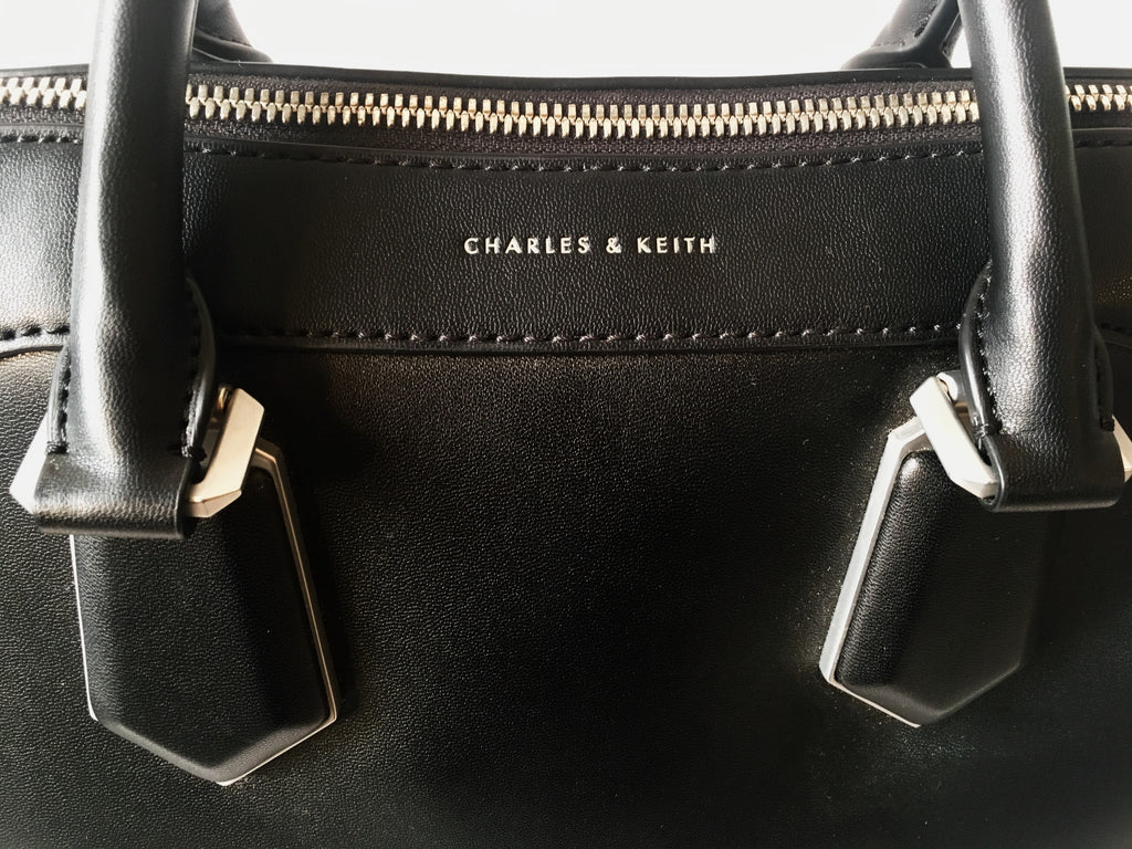 Charles & Keith Black Leather Tote | Gently Used | - Secret Stash