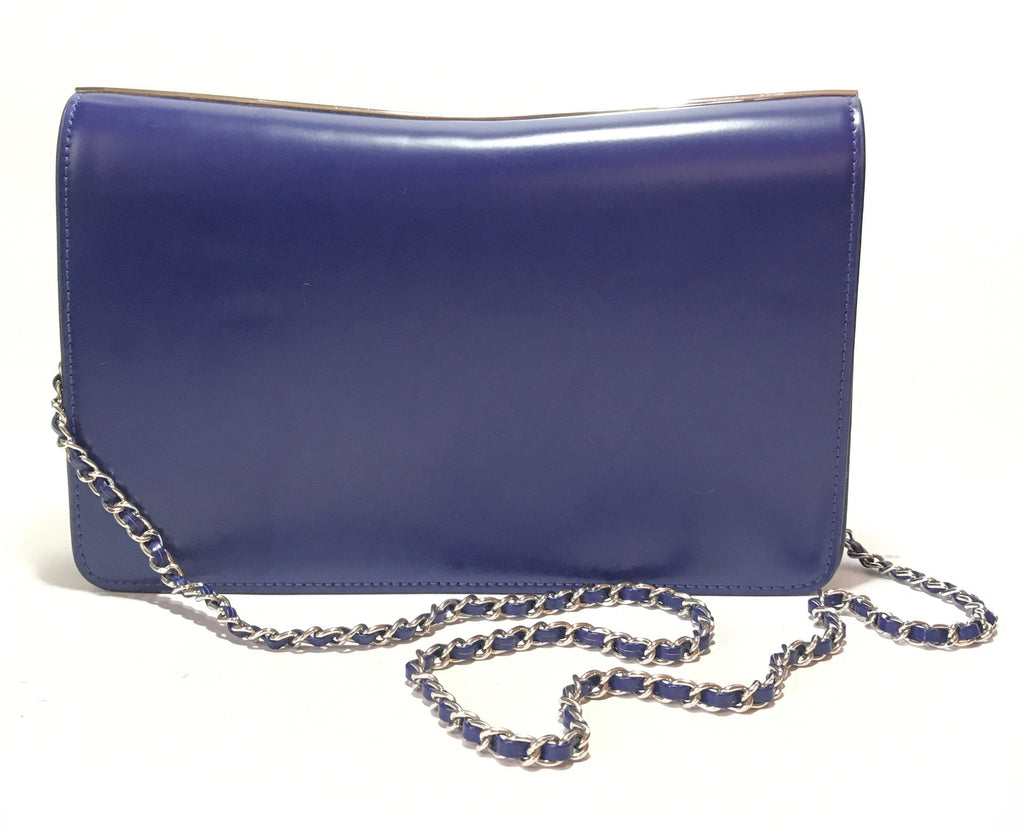 Charles & Keith Cobalt Blue Leather Clutch | Gently Used |