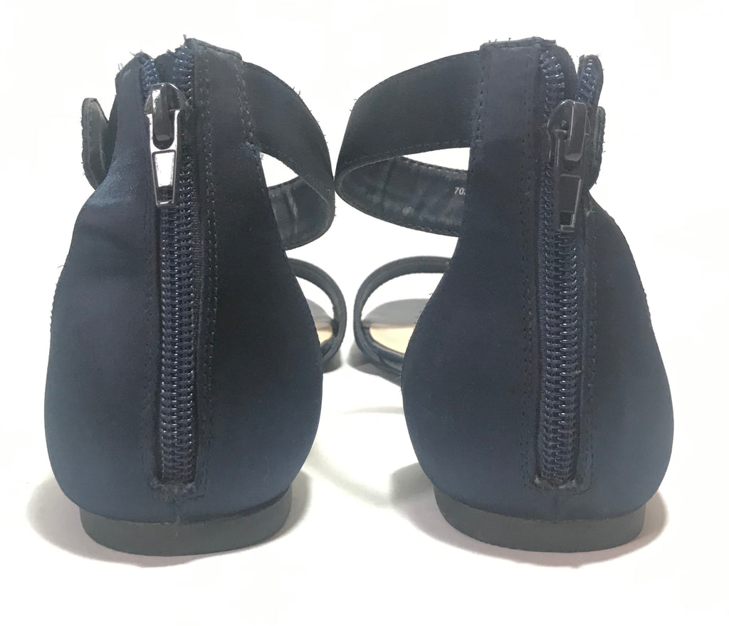 Charles & Keith Navy Flat Sandals | Pre Loved |