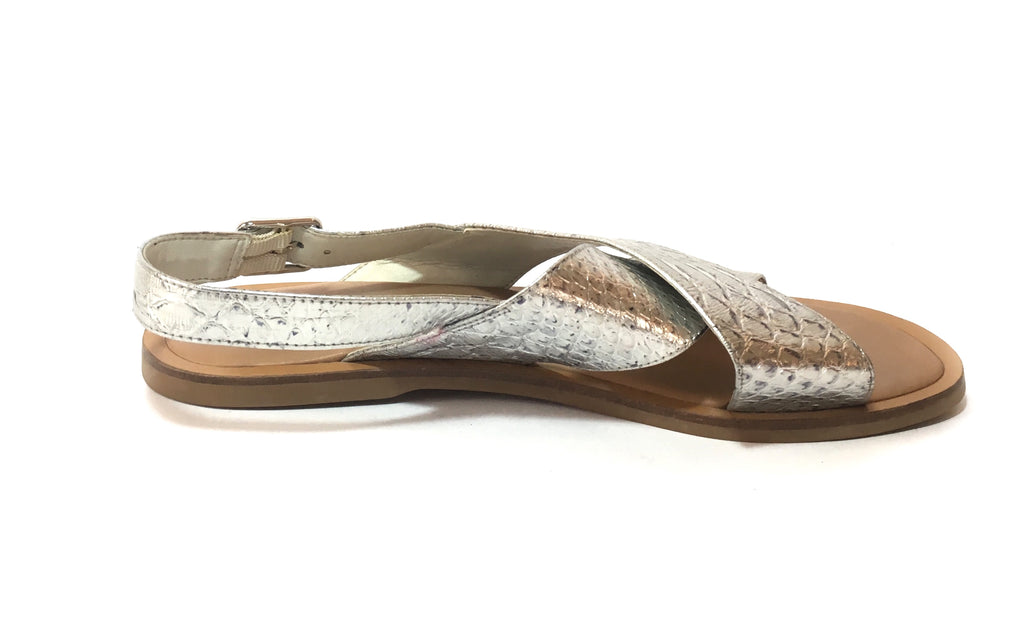 Charles & Keith Silver Criss Cross Flats | Gently Used | - Secret Stash