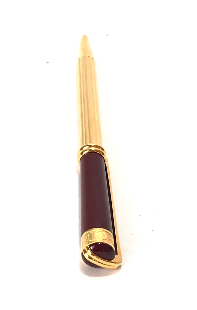 Christian Dior Gold & Maroon Ballpoint Pen | Like New | - Secret Stash