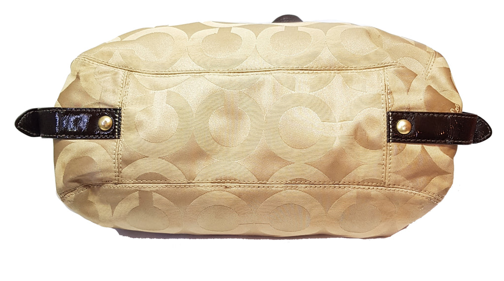 Coach Beige Monogram Canvas & Leather Shoulder Bag | Pre Loved |