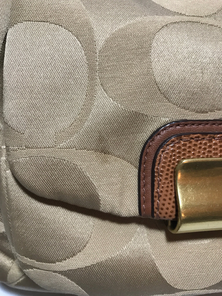 Coach Beige Monogram Canvas Shoulder Bag | Gently Used |