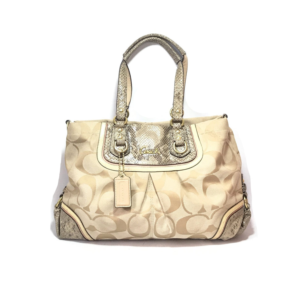 Coach Beige Monogram Shoulder Bag | Pre loved | - Secret Stash