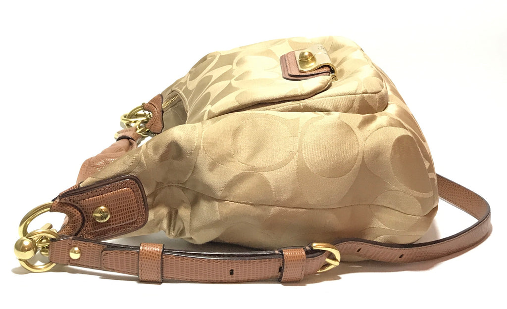 Coach Beige Monogram Canvas Shoulder Bag | Gently Used |