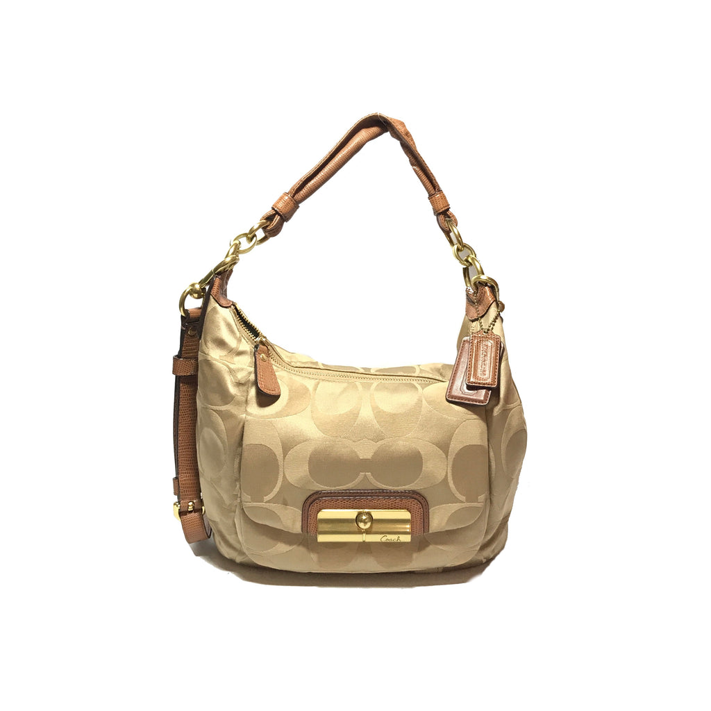 Coach Beige Monogram Canvas Shoulder Bag | Gently Used |