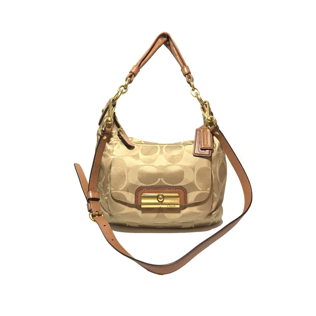 Coach Beige Monogram Canvas Shoulder Bag | Gently Used |