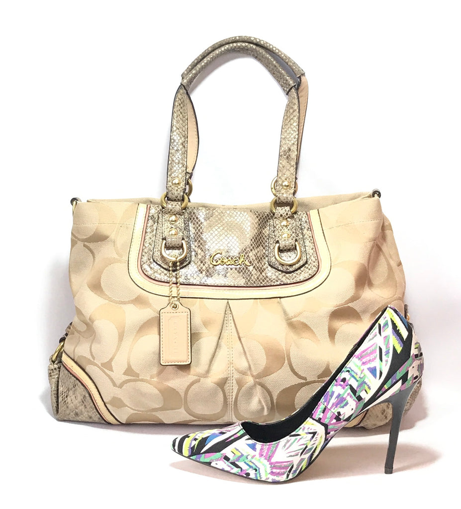Coach Beige Monogram Shoulder Bag | Pre loved | - Secret Stash