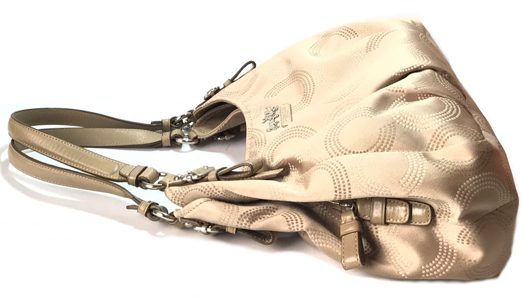 Coach Beige Monogram Canvas & Leather Shoulder Bag | Gently Used | - Secret Stash