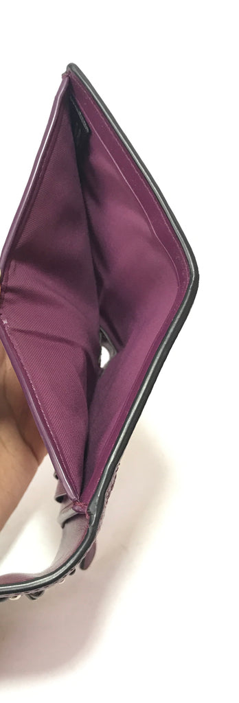 Coach Bi-fold Violet Leather Studs Wallet | Pre Loved |