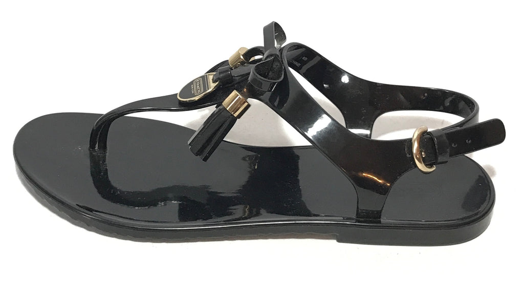 Coach Black Helma Jelly Thong Sandals | Gently Used |