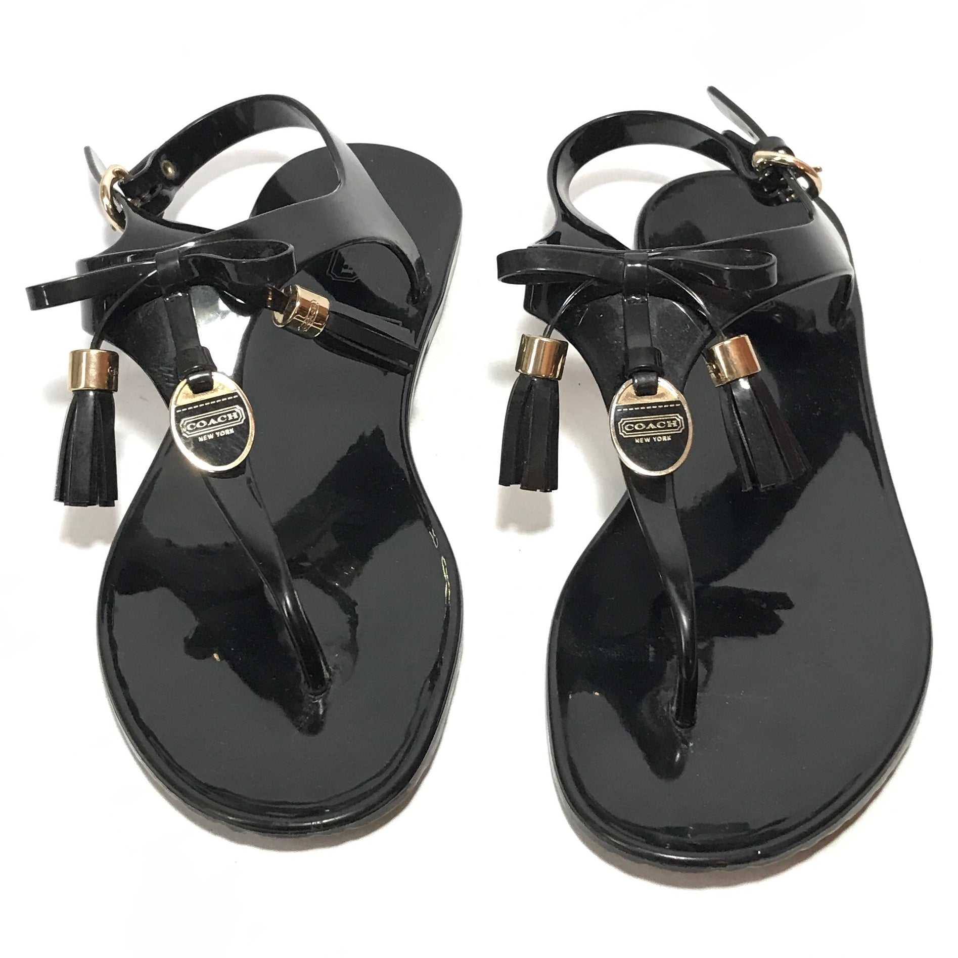 Coach Black Helma Jelly Thong Sandals Gently Used Secret Stash