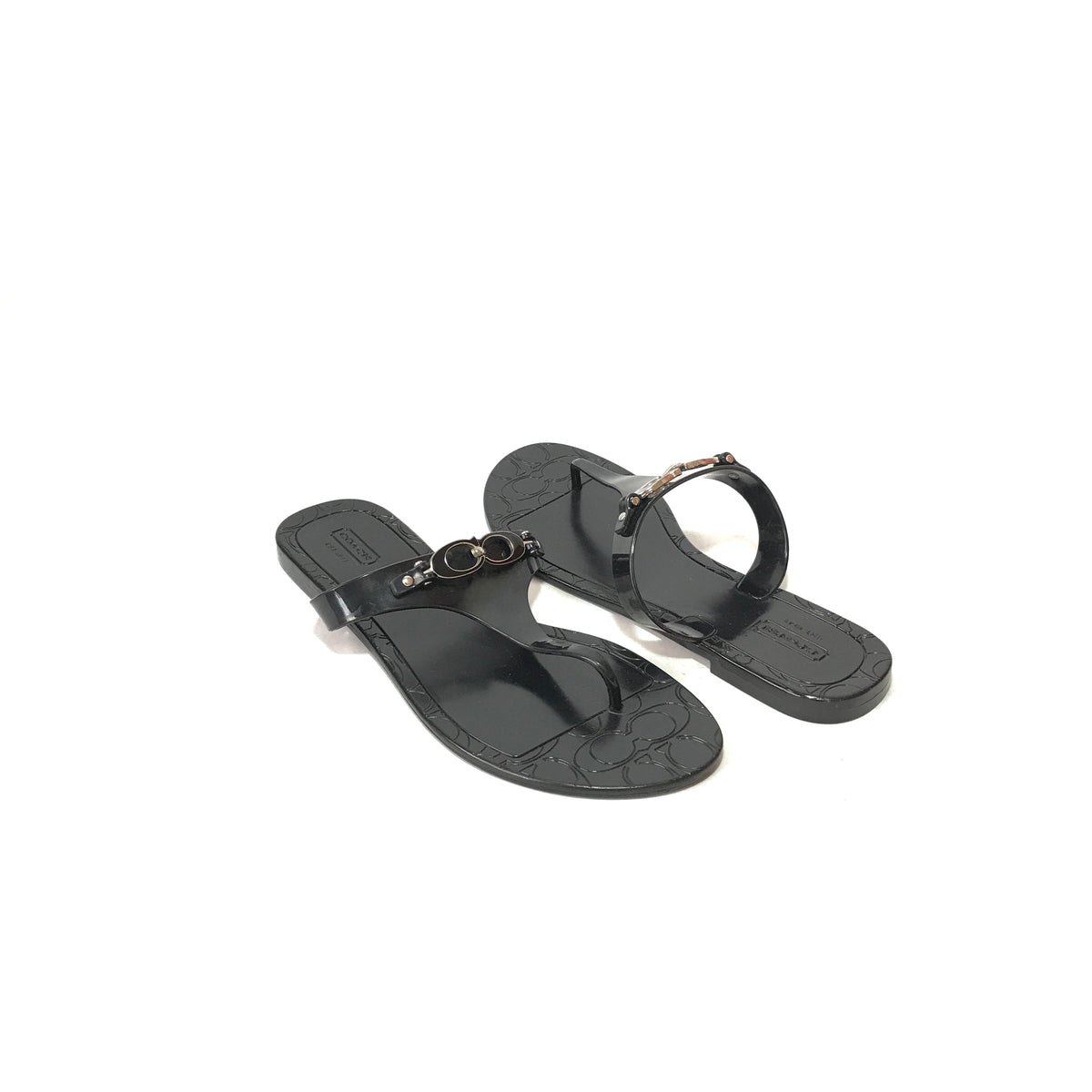 Coach Black Logo Jelly Sandals Gently Used Secret Stash