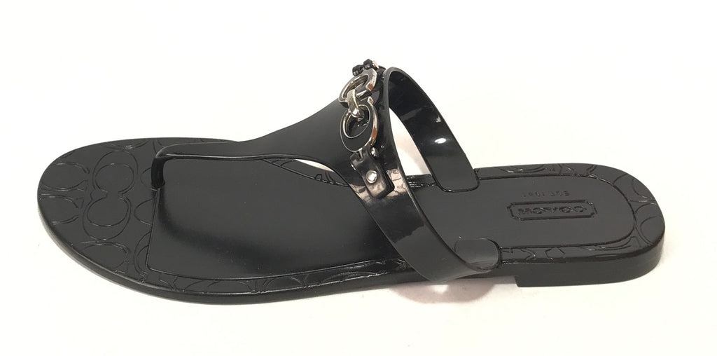 Coach Black Logo Jelly Sandals | Gently Used |