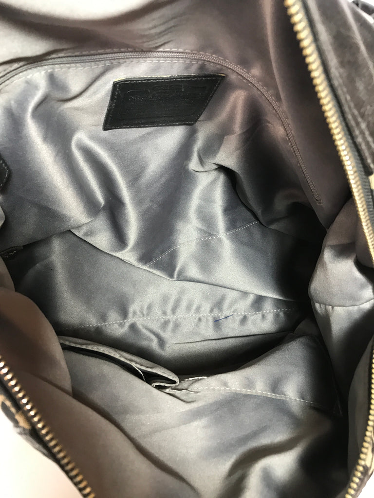 Coach Black & Grey Monogrammed Shoulder Bag | Pre loved | - Secret Stash