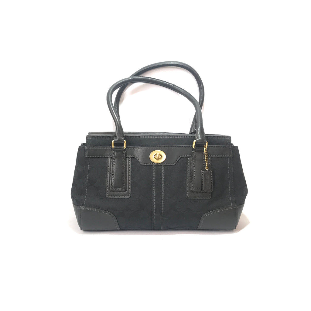 Coach Black Monogram Tote Bag | Pre Loved |