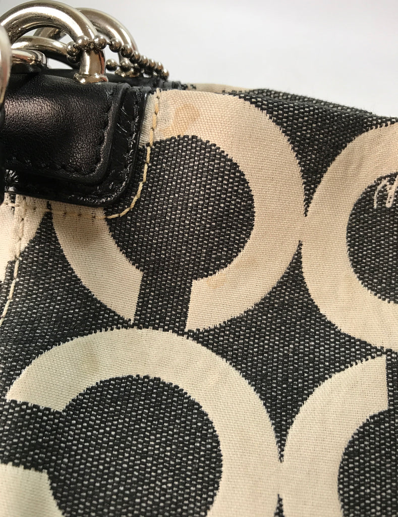 Coach Monogram Black & White Shoulder Bag | Gently Used | - Secret Stash