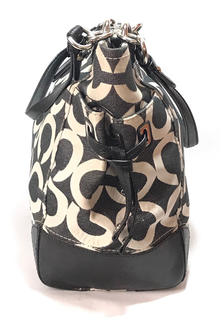 Coach Monogram Black & White Shoulder Bag | Gently Used | - Secret Stash