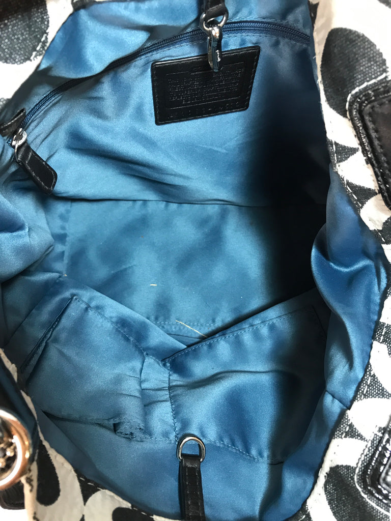 Coach Monogram Black & White Shoulder Bag | Gently Used | - Secret Stash