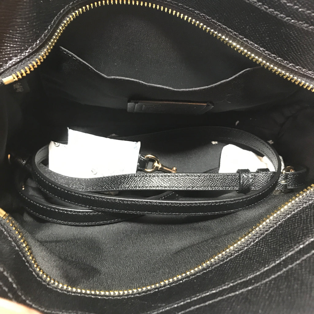 Coach Black & White Leather Satchel | Brand New |