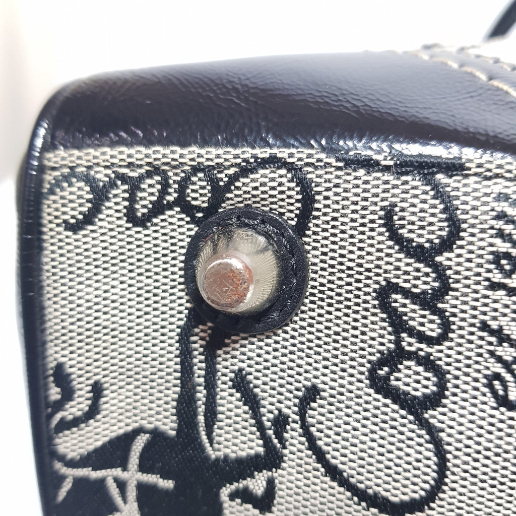 Coach Black & Grey Monogram & Leather Tote | Gently Used |