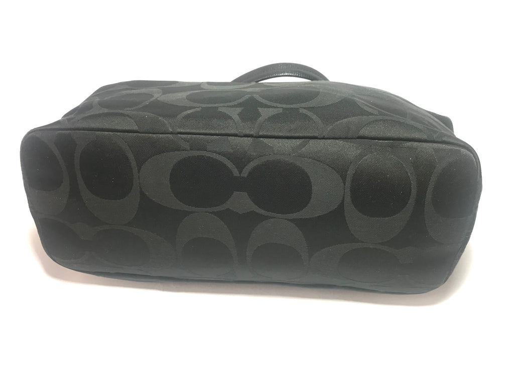 Coach Black Signature Collection Canvas & Leather Trim Shoulder Bag | Gently Used | - Secret Stash