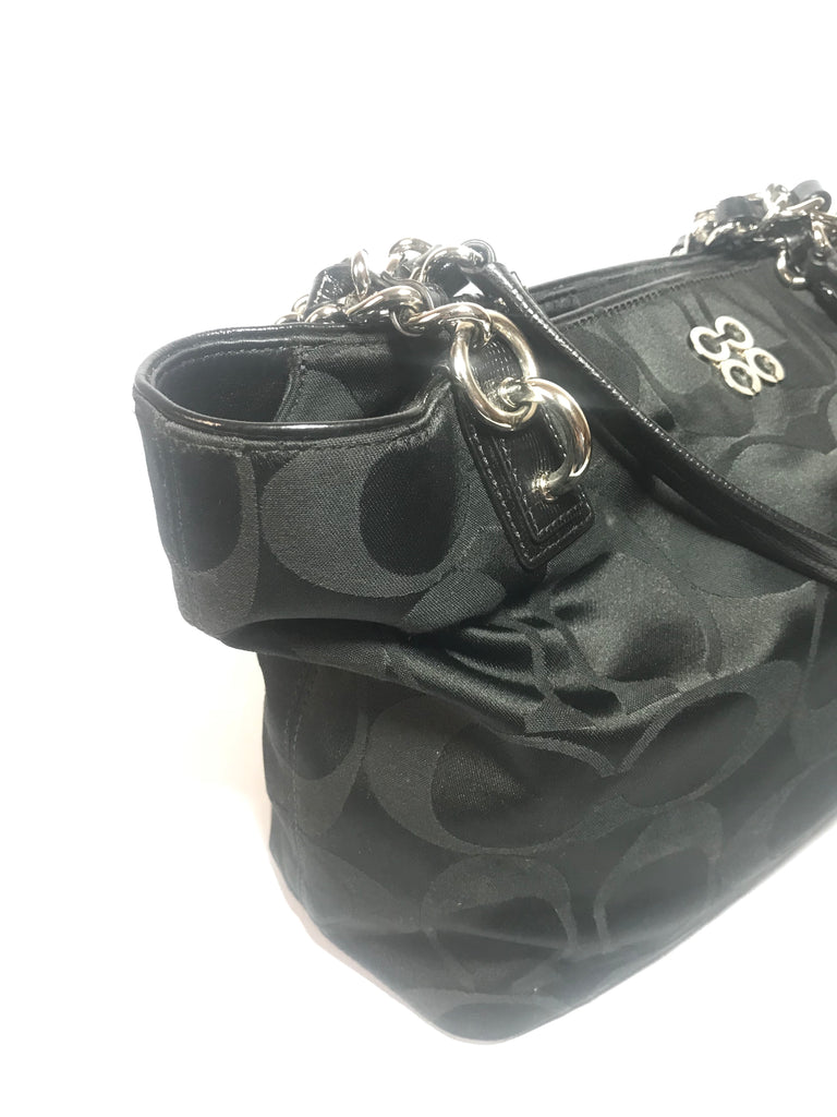 Coach Black Signature Collection Canvas & Leather Trim Shoulder Bag | Gently Used | - Secret Stash